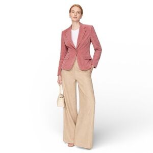 Club Monaco Pink Corduroy Cropped Blazer Jacket Size 8 EUC Tailored Fitted